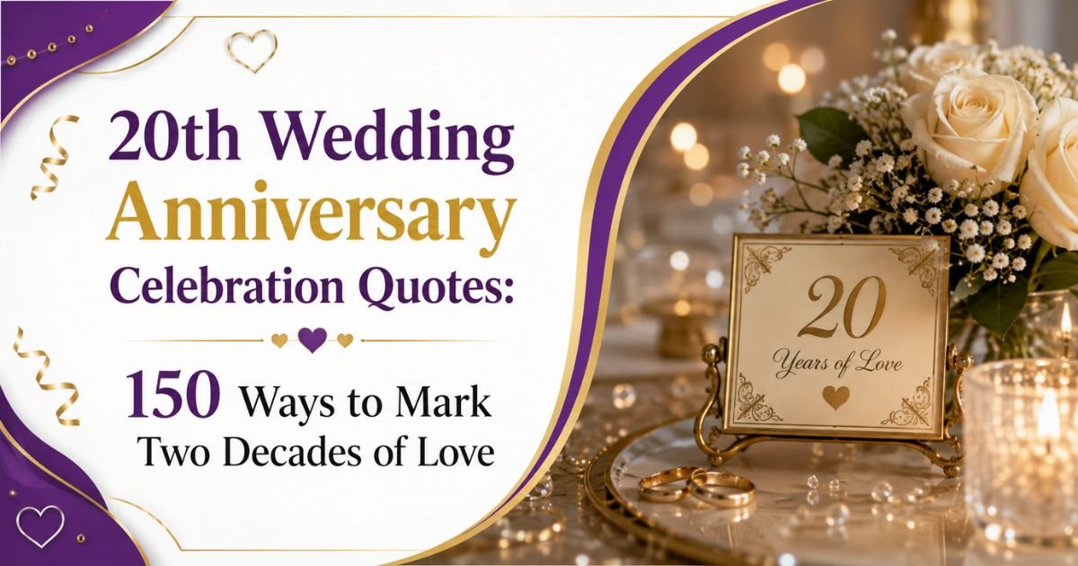 20th Wedding Anniversary Celebration Quotes
