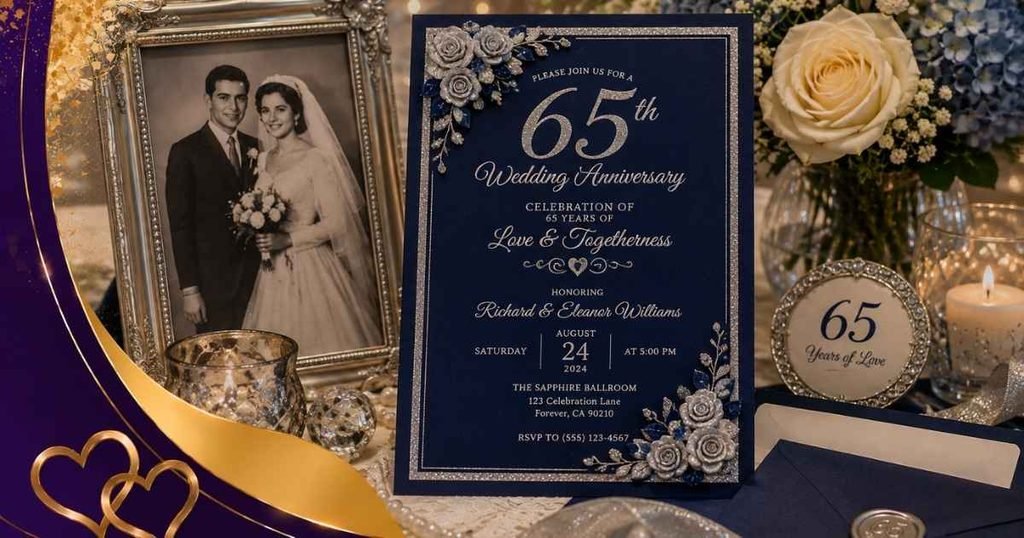 65th Wedding Anniversary Party Invitations
